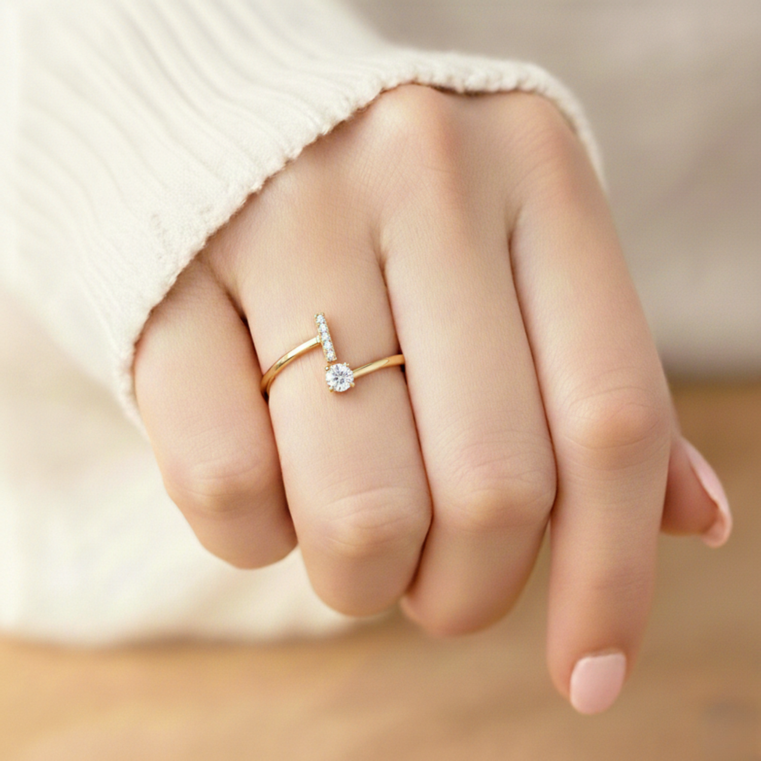 Diamond Initial Ring