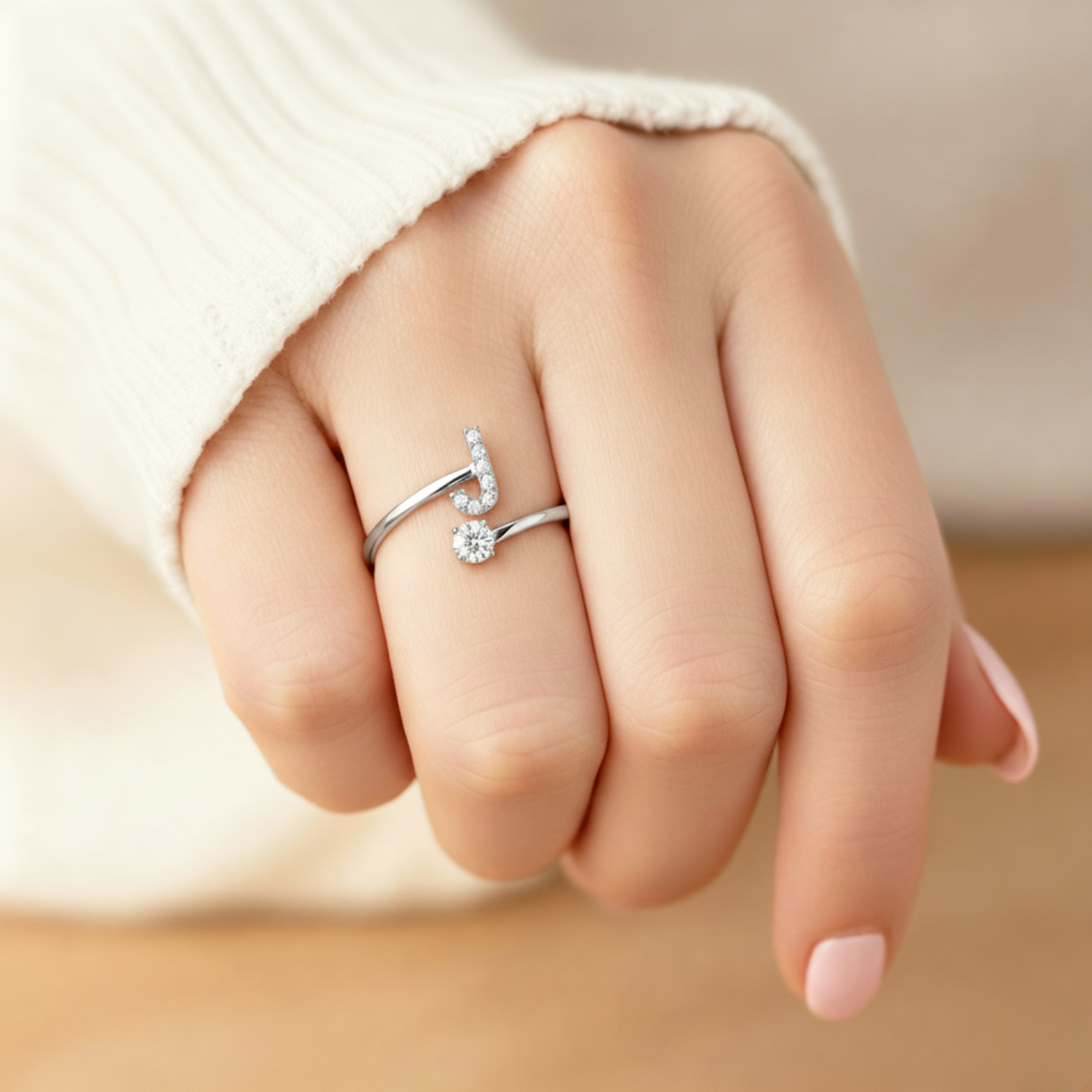 Diamond Initial Ring
