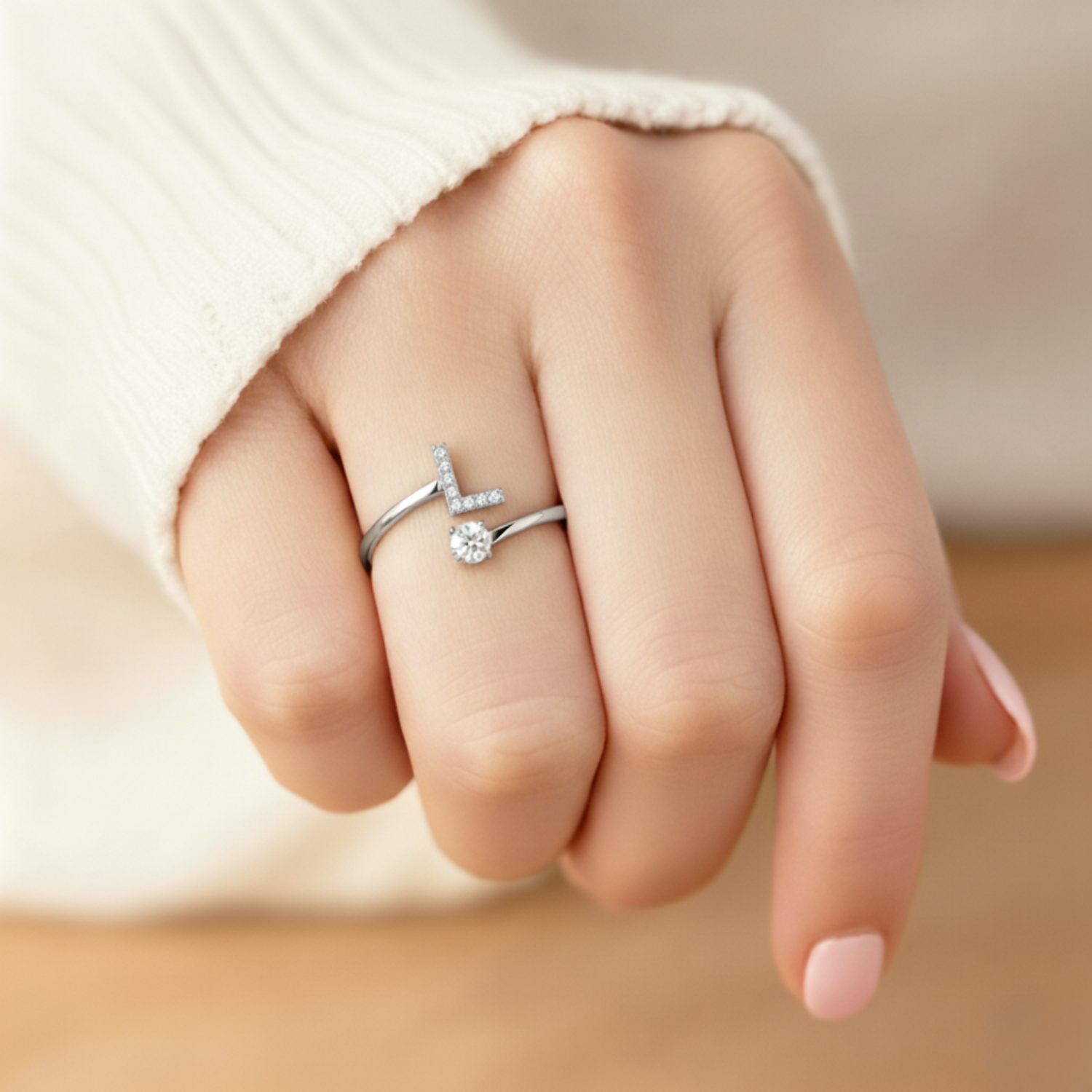 Diamond Initial Ring
