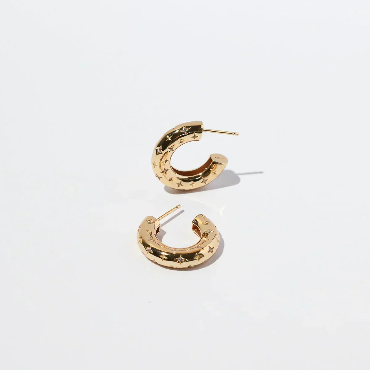 Gold Hoop Earrings in Cosmic Style