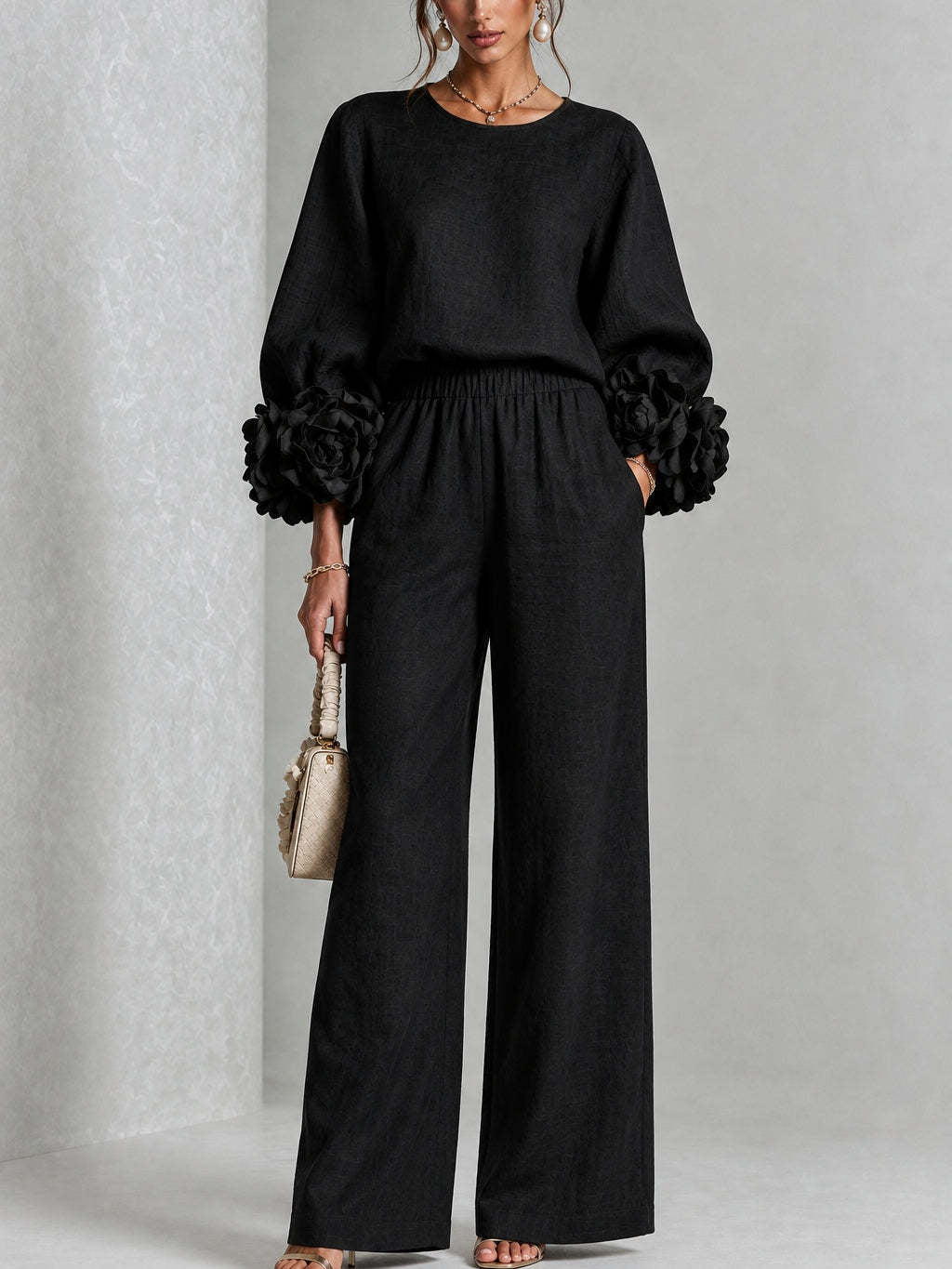 Rosalie I Floral Cuff Two-Piece Set