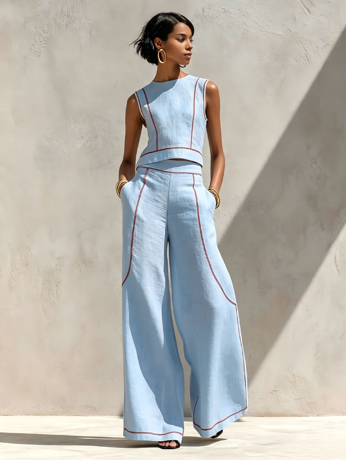 Eloise | Two-Piece Wide-Leg Pants Set
