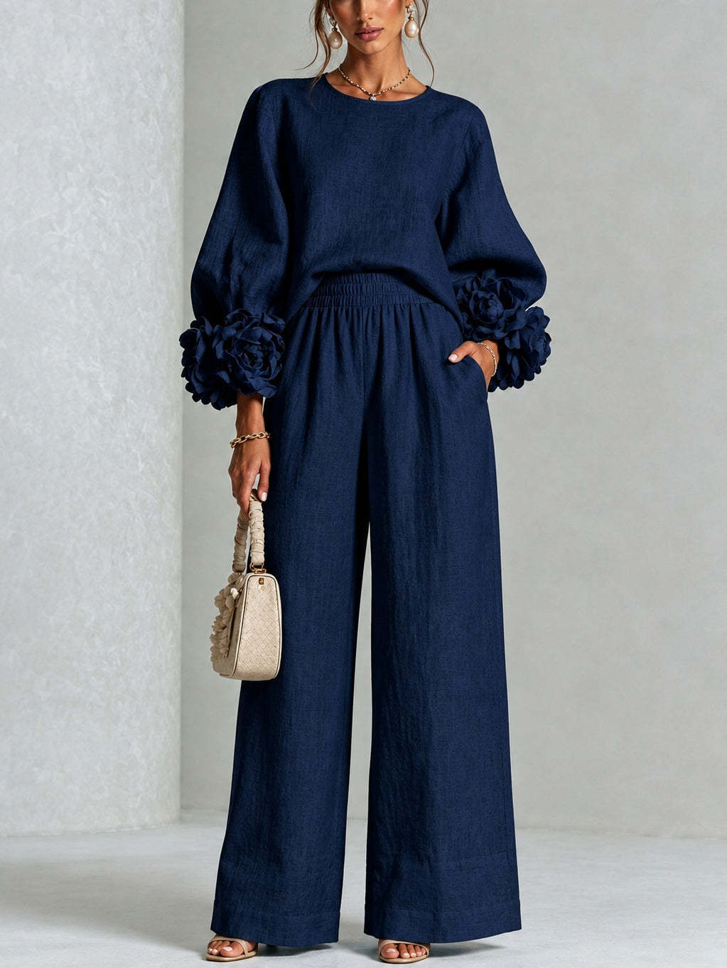 Rosalie I Floral Cuff Two-Piece Set