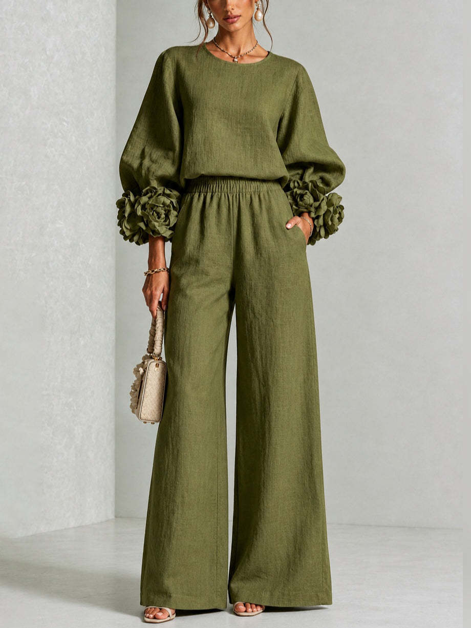 Rosalie I Floral Cuff Two-Piece Set