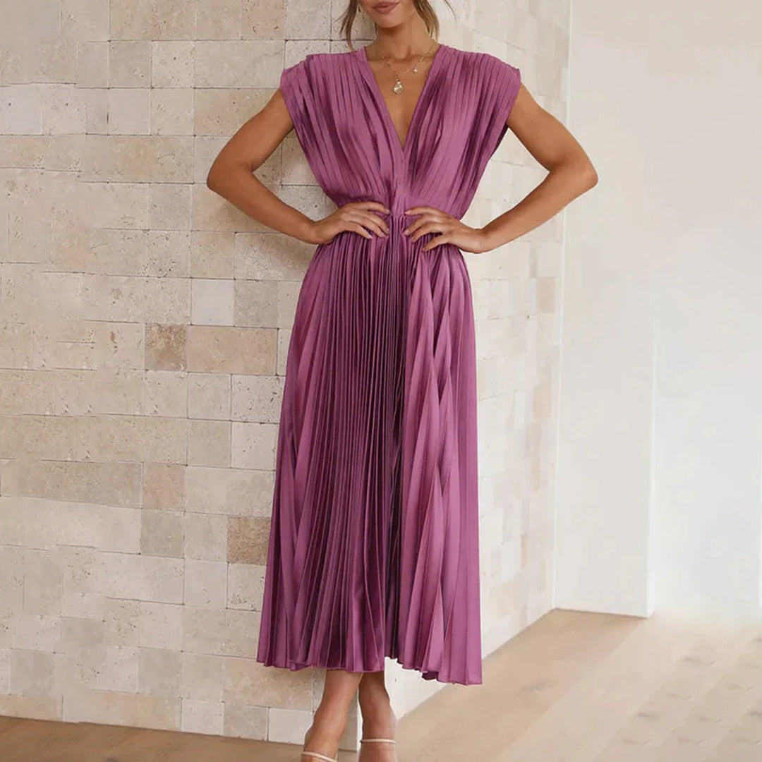 Emily | Timeless Pleated Midi Dress
