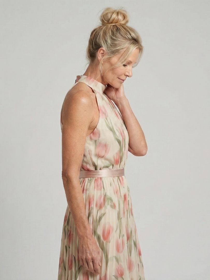 Victoria | Halter Neck Floral Midi Dress