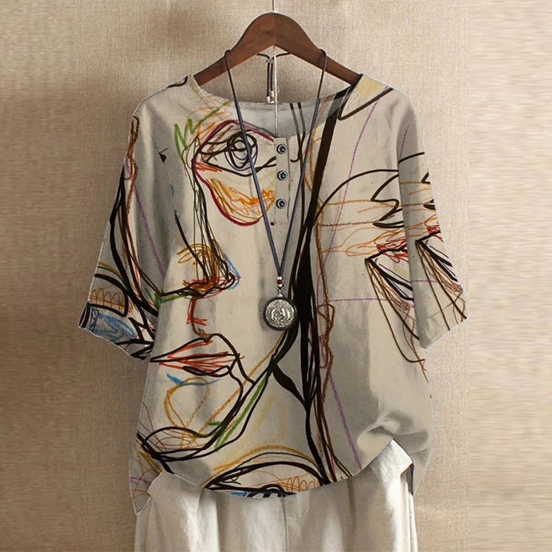 Rosalie | Retro-Inspired Blouse with Button Details