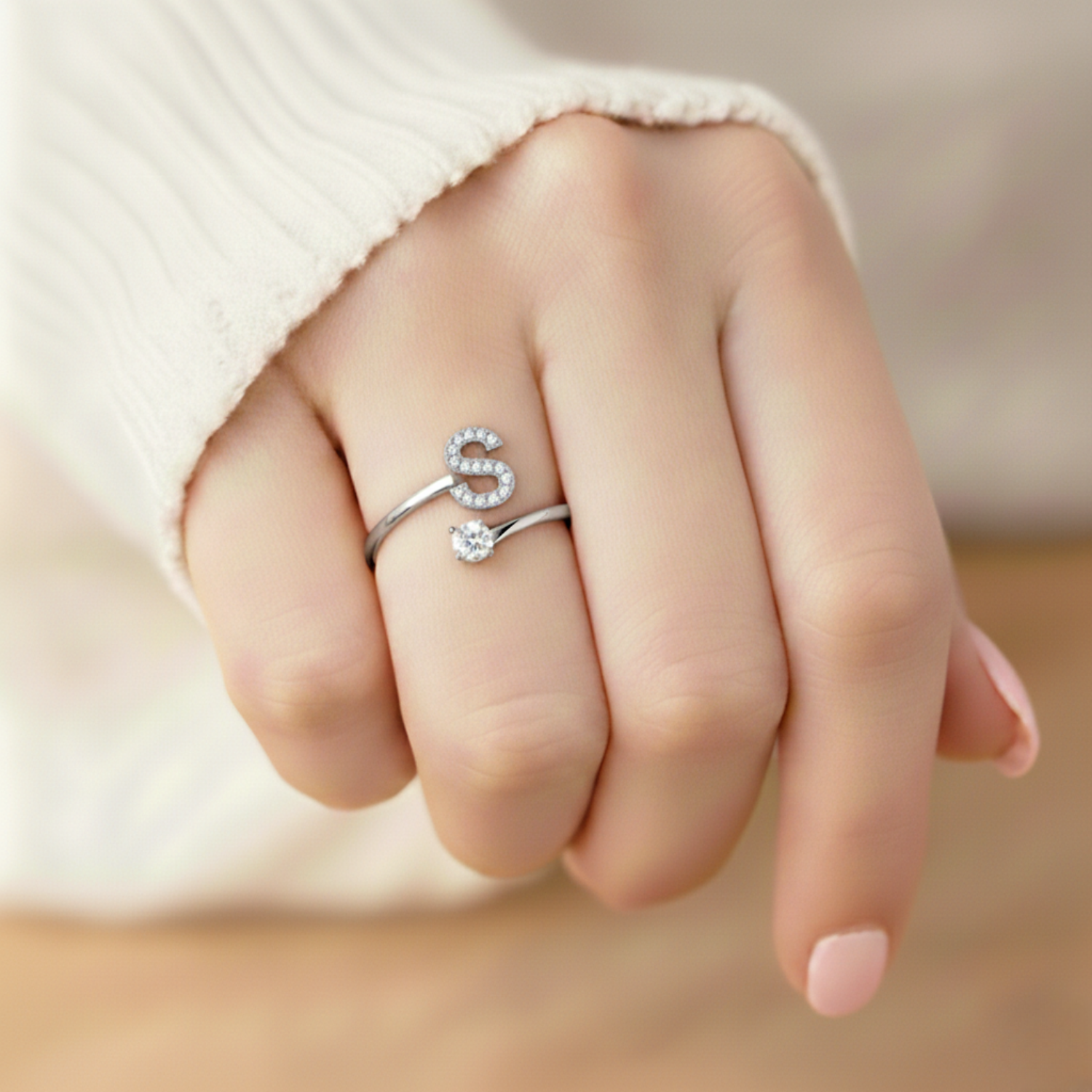 Diamond Initial Ring