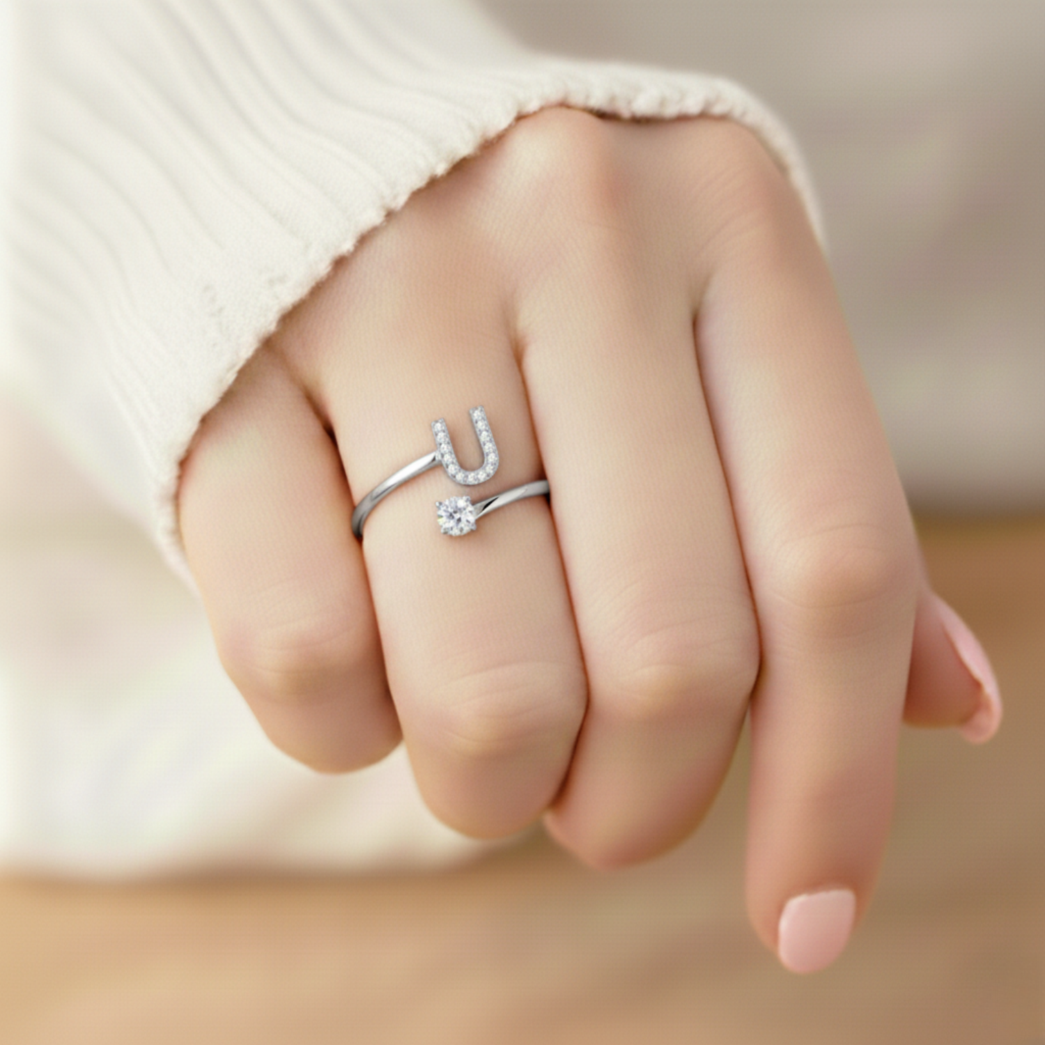 Diamond Initial Ring
