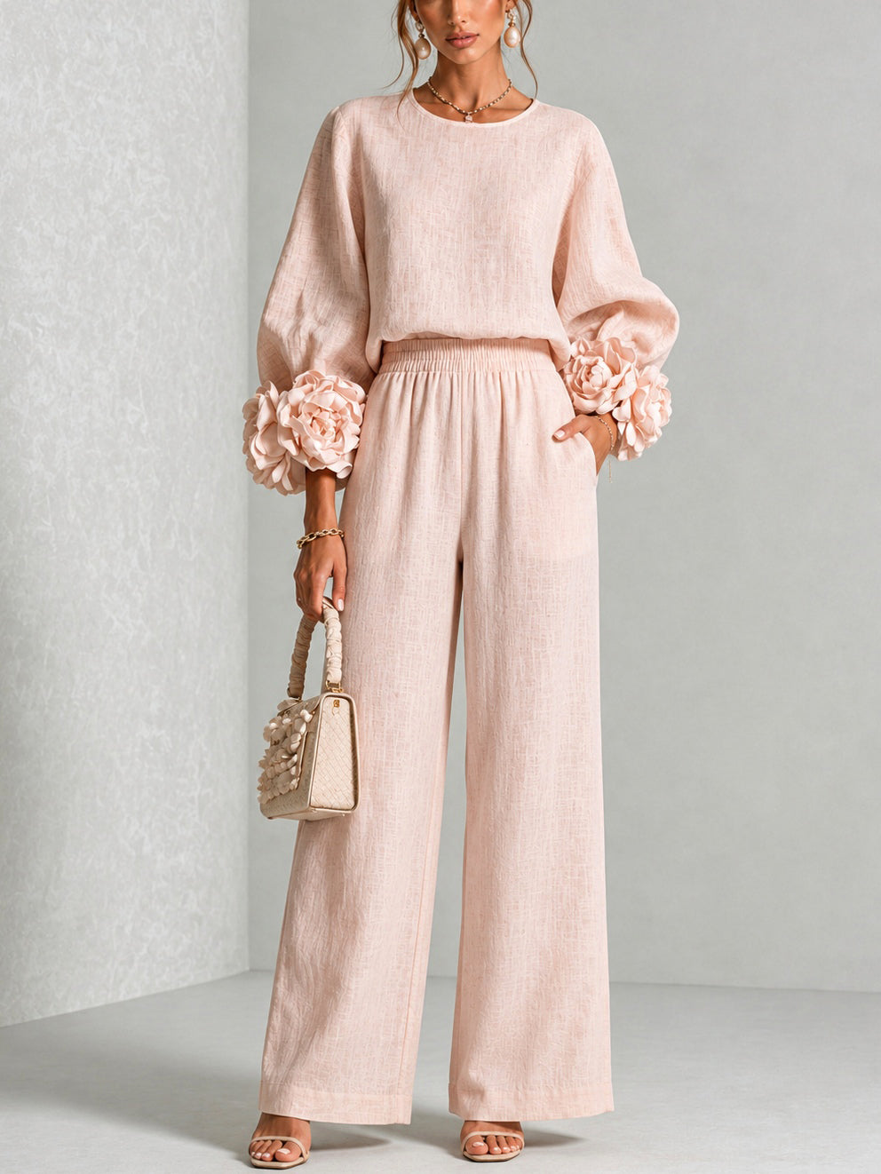 Rosalie I Floral Cuff Two-Piece Set