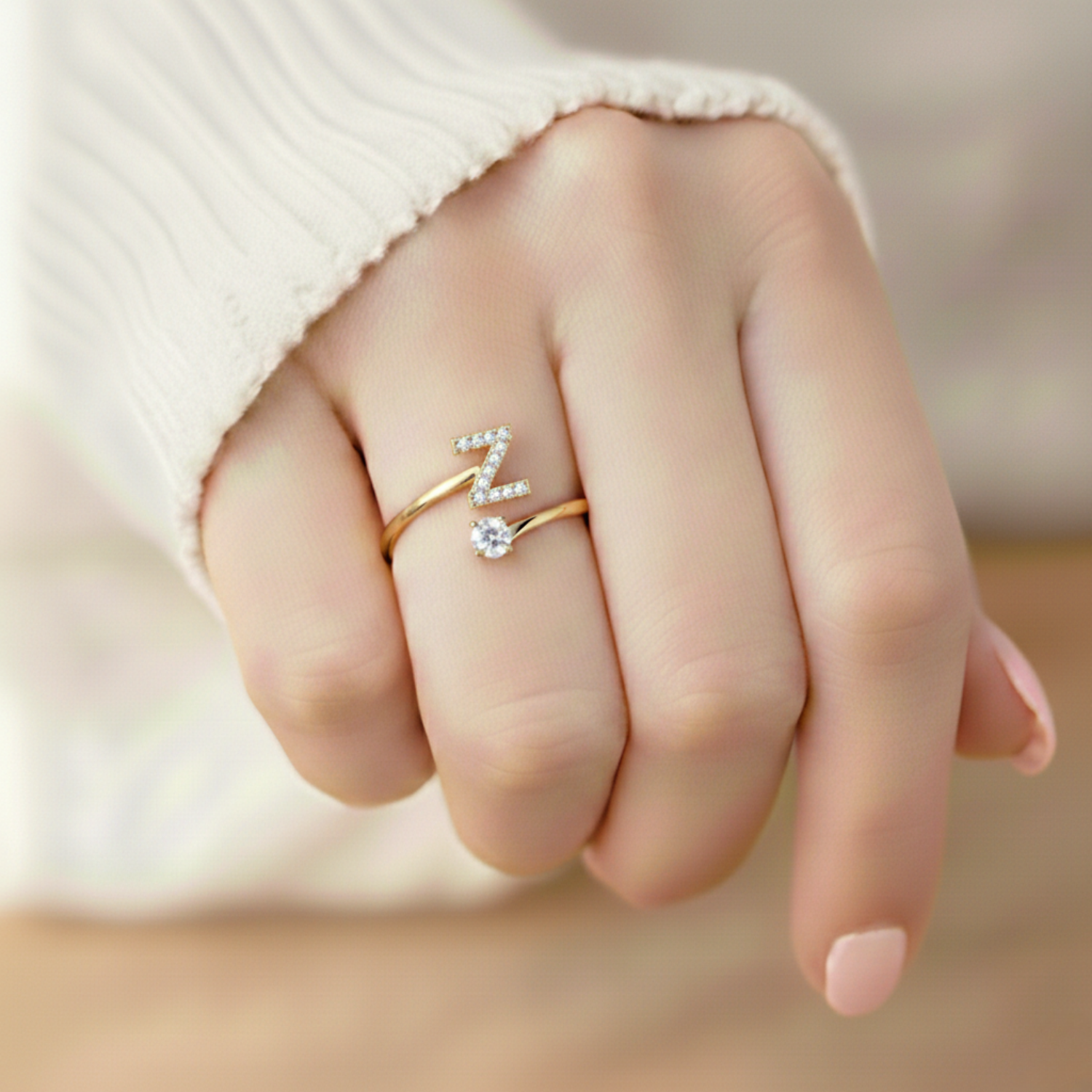Diamond Initial Ring