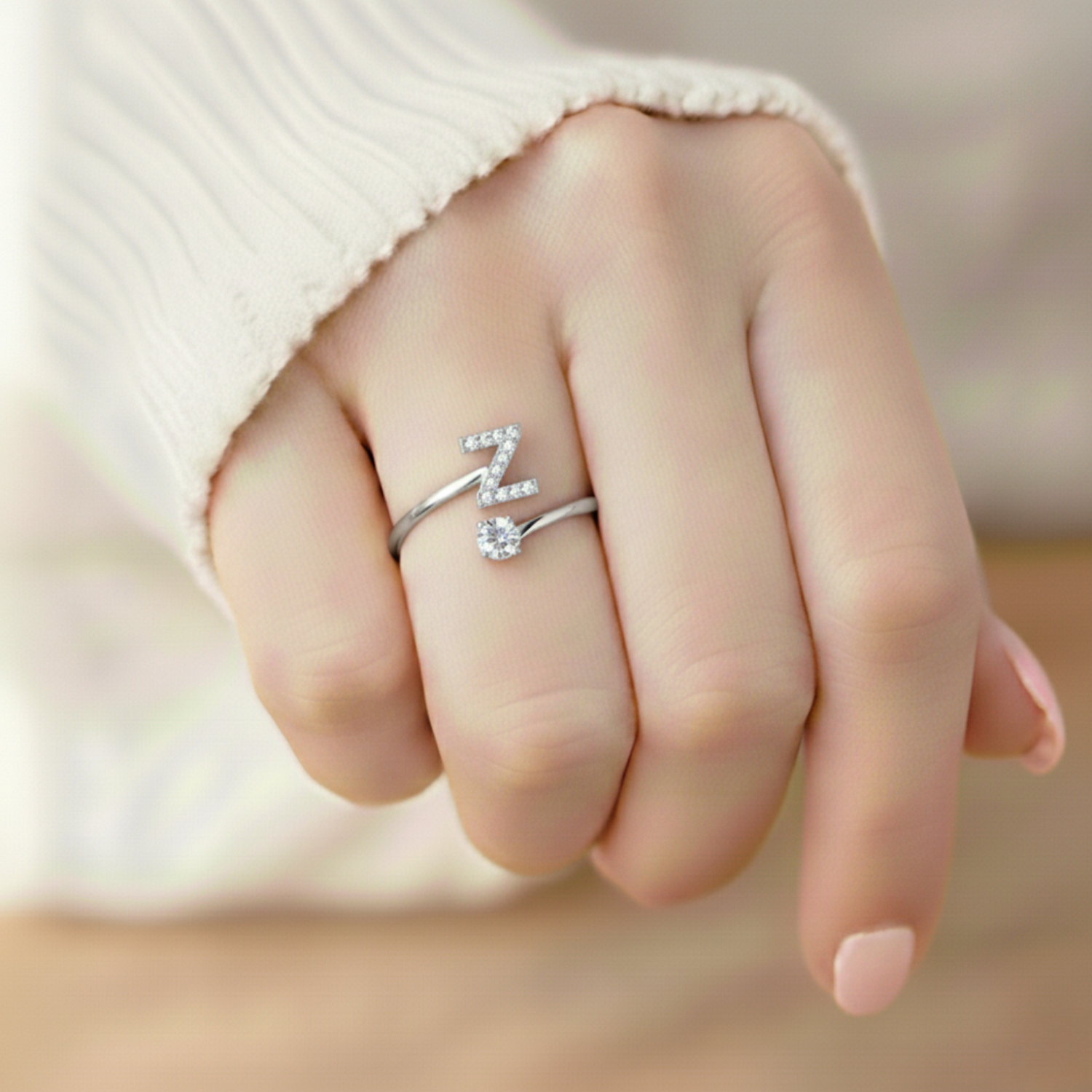 Diamond Initial Ring