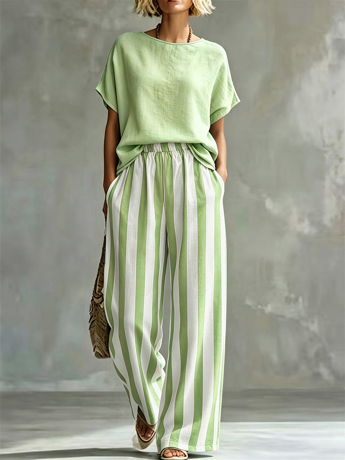 Chantal | Women's Striped Wide Leg Co-ord Set