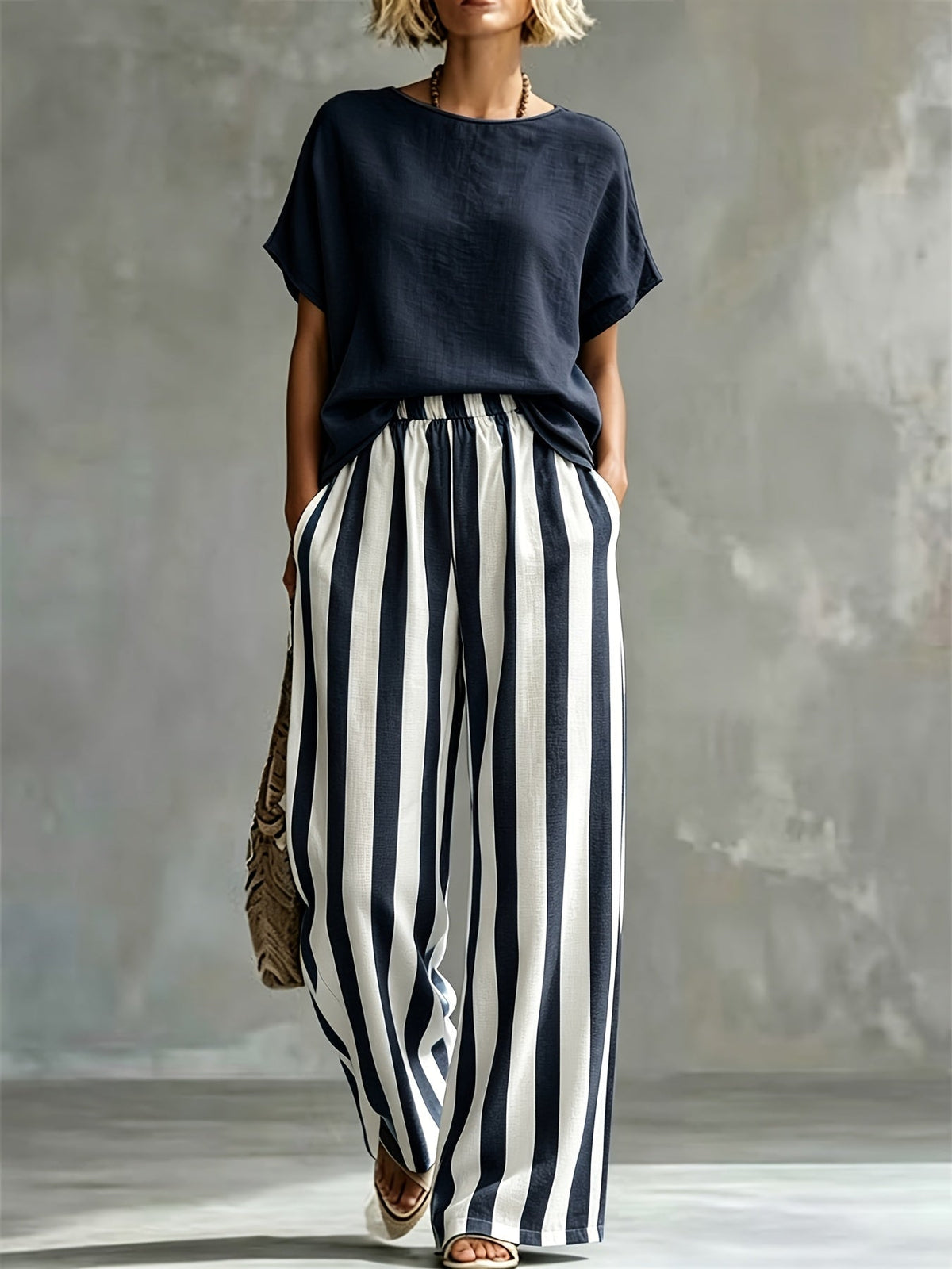 Chantal | Women's Striped Wide Leg Co-ord Set