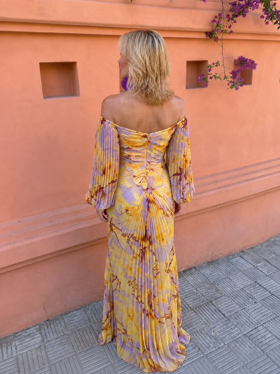 Greta I Long Floral Dress With A Deep Neckline