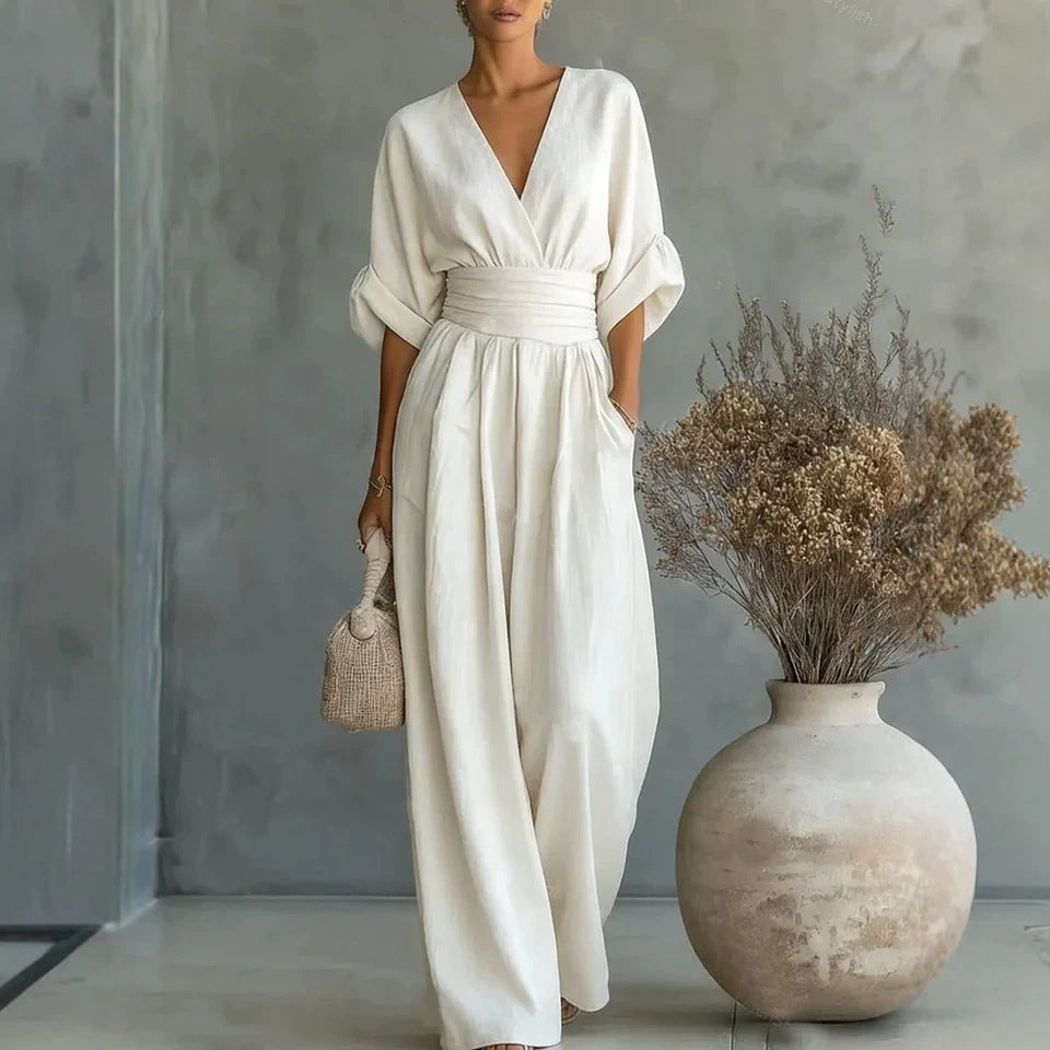 Sophia | Wide-Leg Linen Jumpsuit