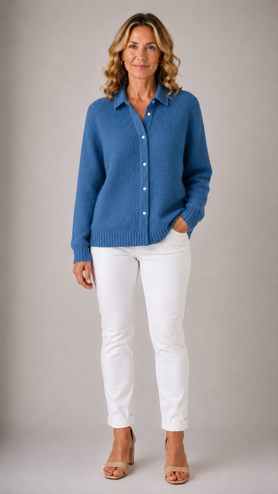 Amari | Classic Waffle Knit Cardigan