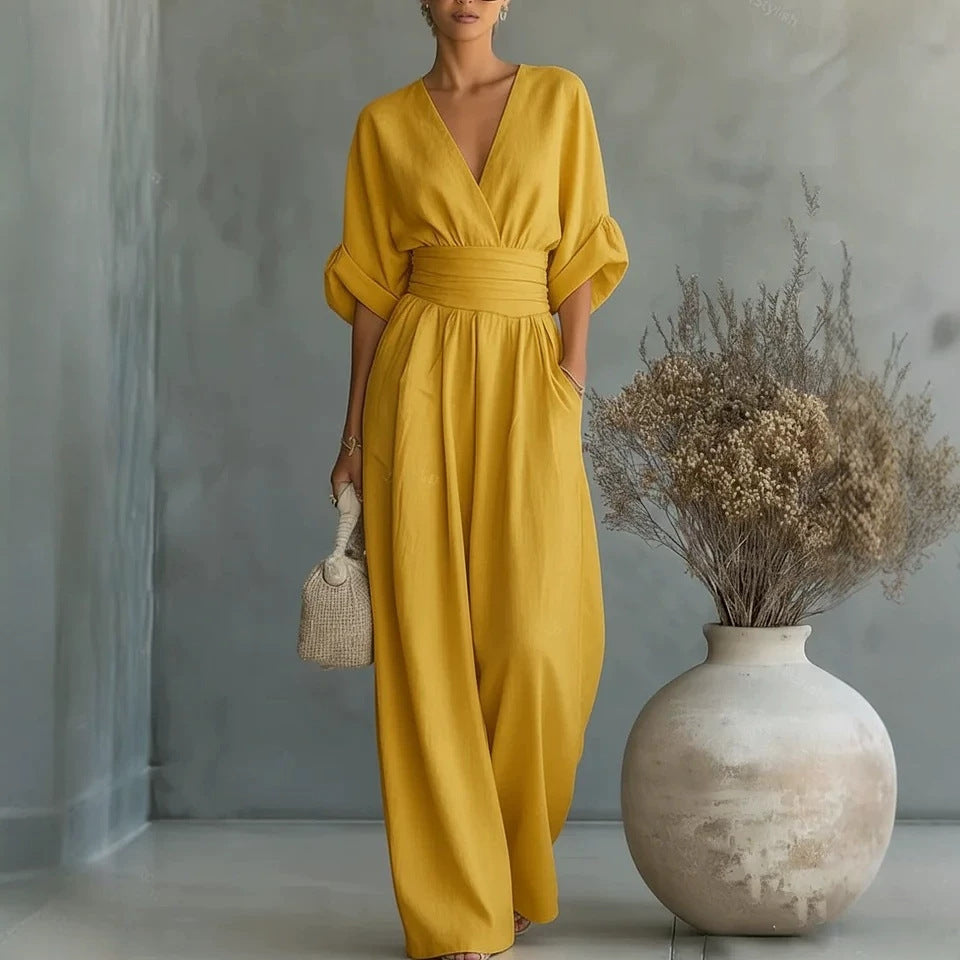 Sophia | Wide-Leg Linen Jumpsuit