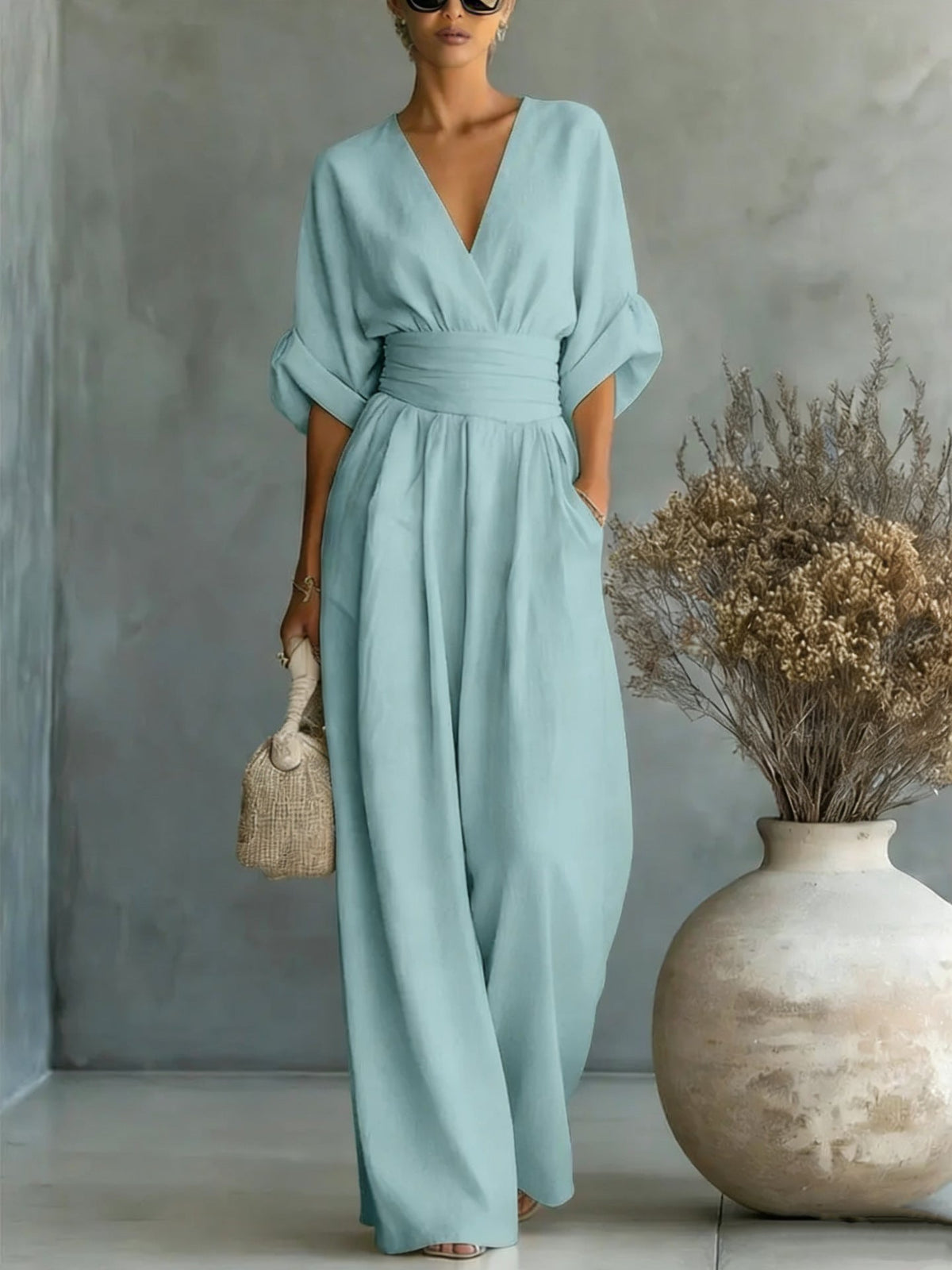 Sophia | Wide-Leg Linen Jumpsuit