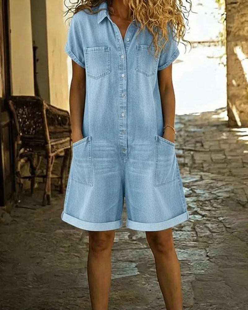 Capri | Denim Playsuit