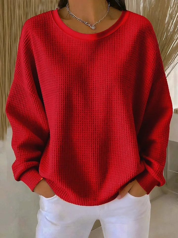 Scarlet Cosy Waffle Knit Jumper